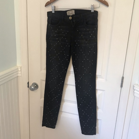 NWT Current/Elliot Black Destroy Studded Jeans - Picture 5 of 8
